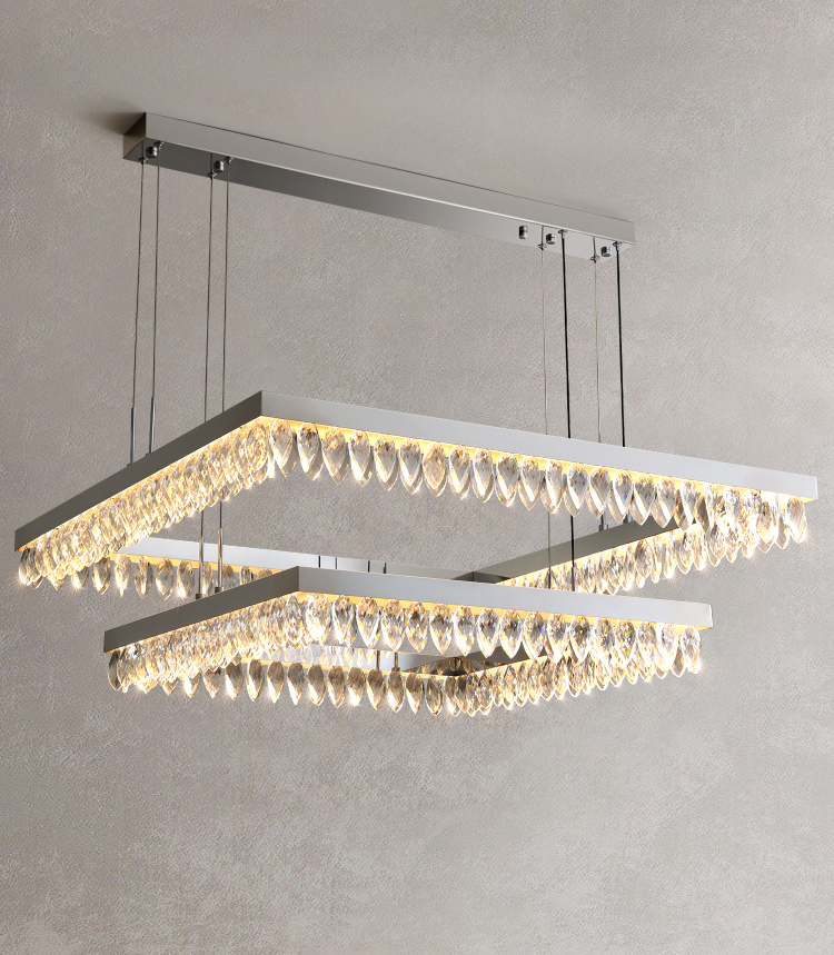 Led Silver Chandelier For Living Room Modern Creative Design crystal led ceiling light(WH-CY-214)