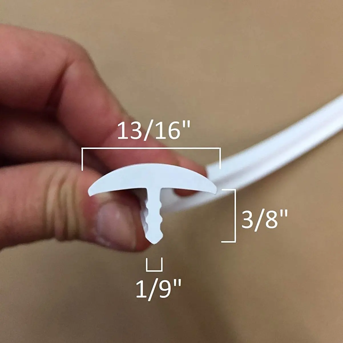 Rubber Edge Protector Plastic Trim T Molding 3/4" or Customized for Customer's Request