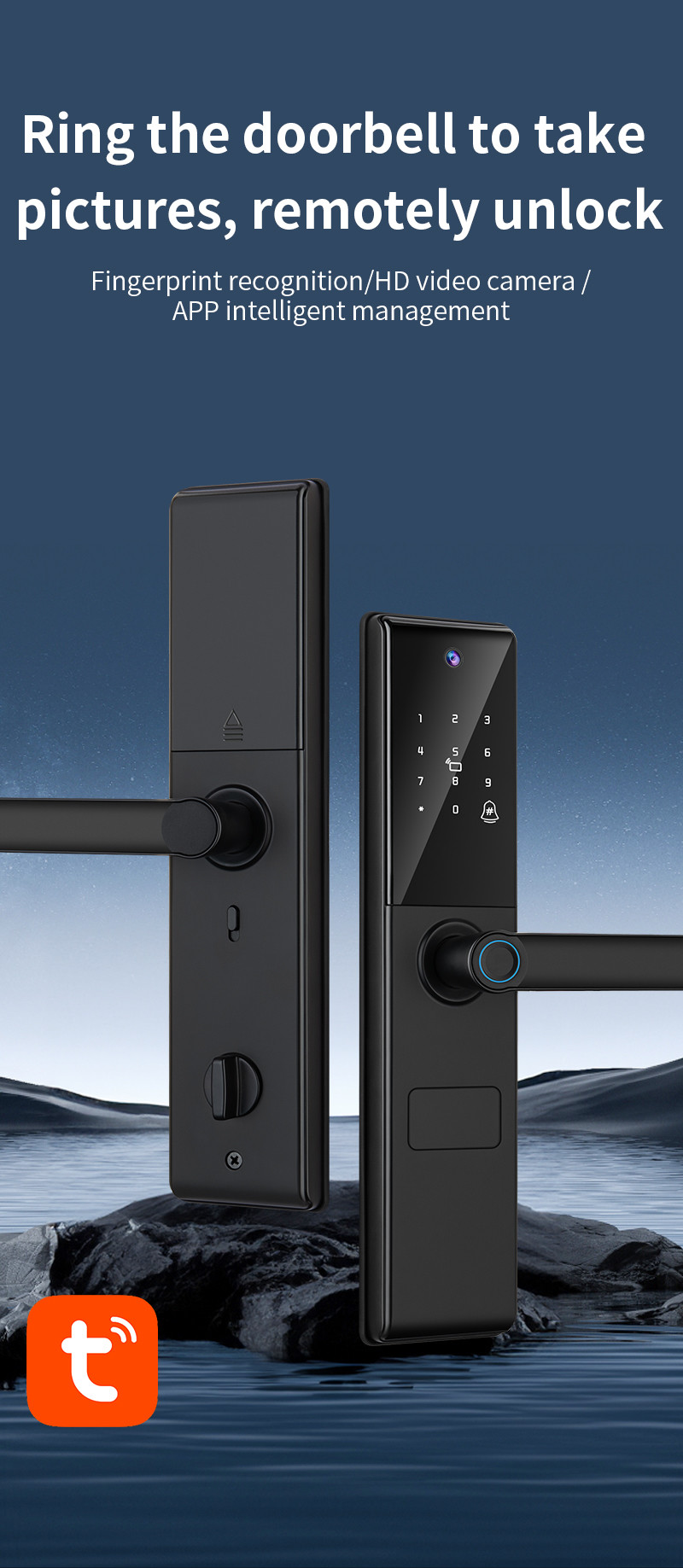 Digital Viewer Lock Wifi Tuya APP Camera Lock Biometric Fingerprint Smart Door lock
