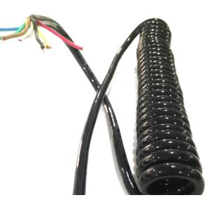 Colorful Shielded Electrical Spring Coiled Electrical Wire Curly Flex Cable Mulit Core