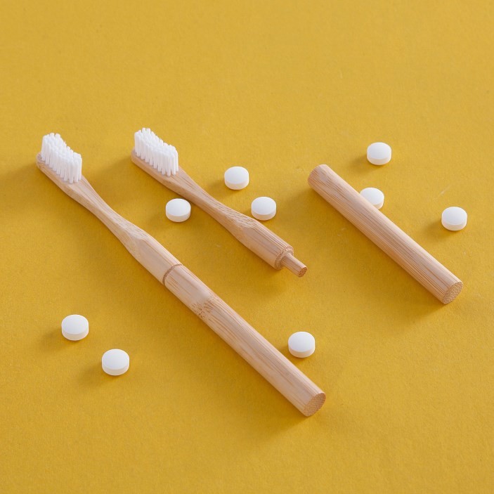 Solid 100% Biodegradable GMPC Toothpaste Pills With Fluoride Customized Flavors