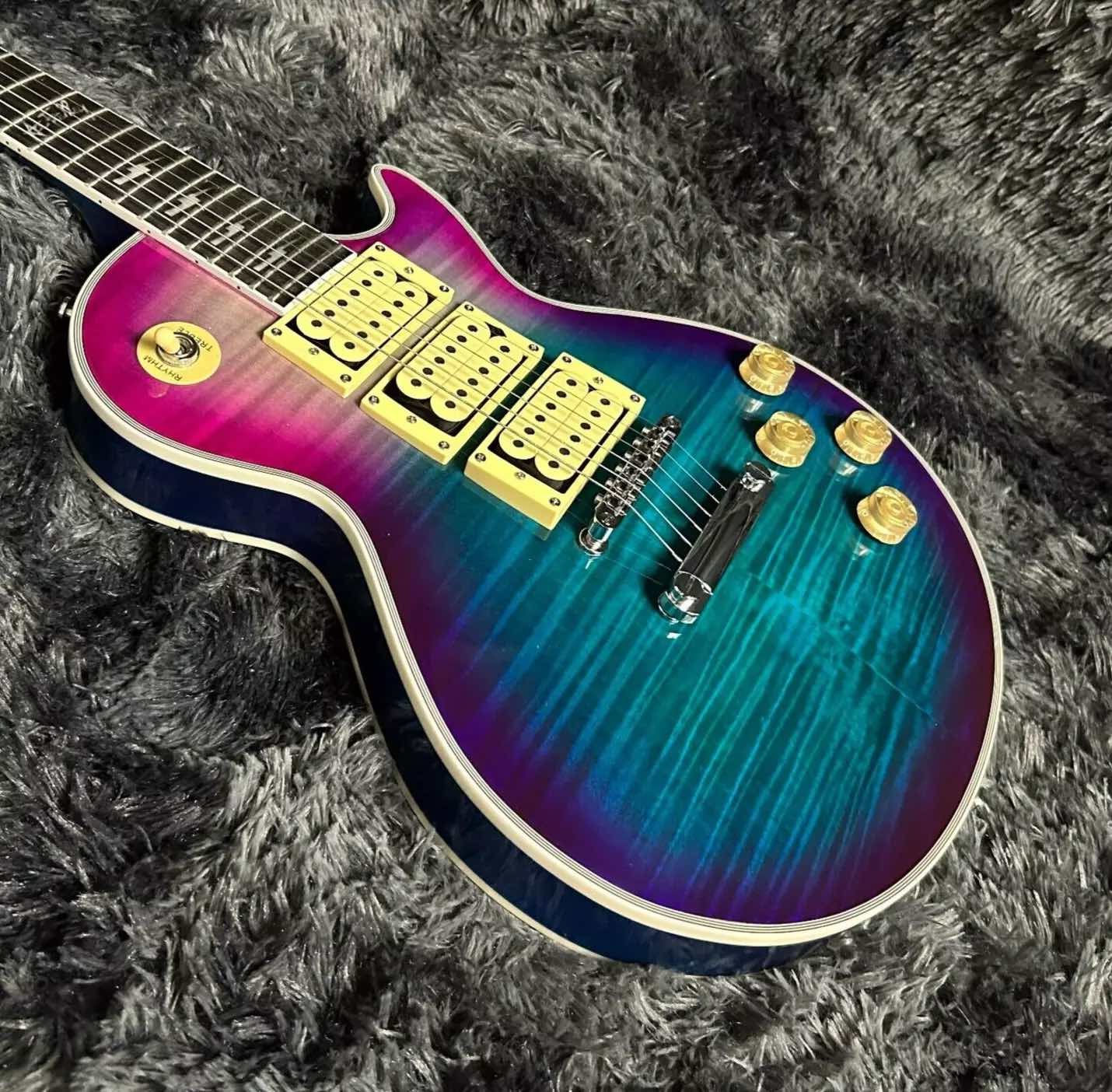 Custom GB Style Flamed Maple Top Ace Frehley Electric Guitar Mahogany Body Rosewood Fretboard 6 Strings
