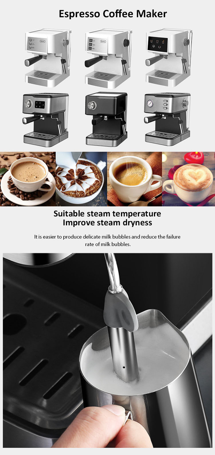 Commercial Automatic Espresso Machine For Business Push Button Control