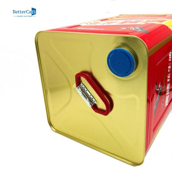18L Olive Oil Tin Can Square Edible Oil Can With Pouring Spouts