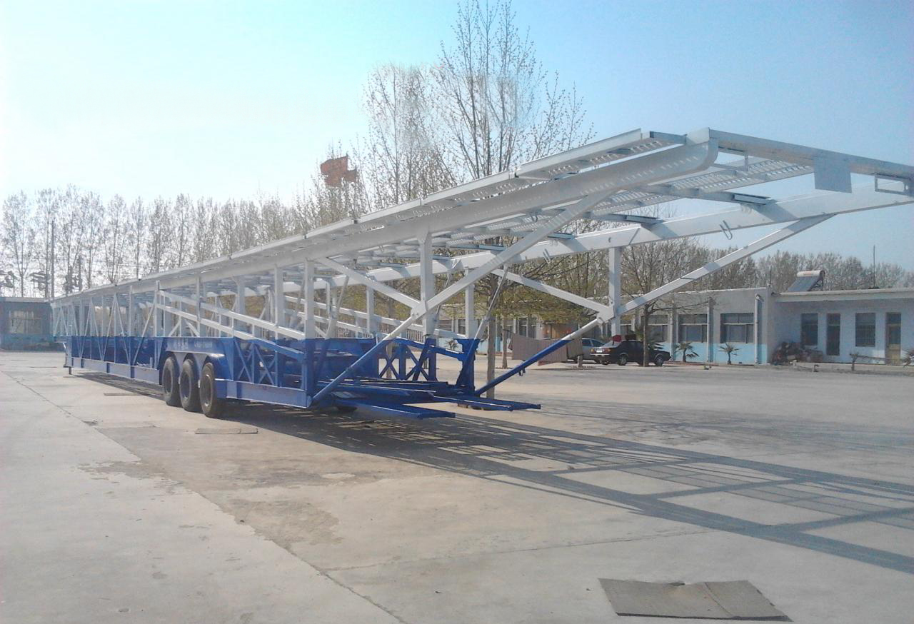 3 Axles Car Carrier Semi Trailer with Steel Material and 40000KG Payload