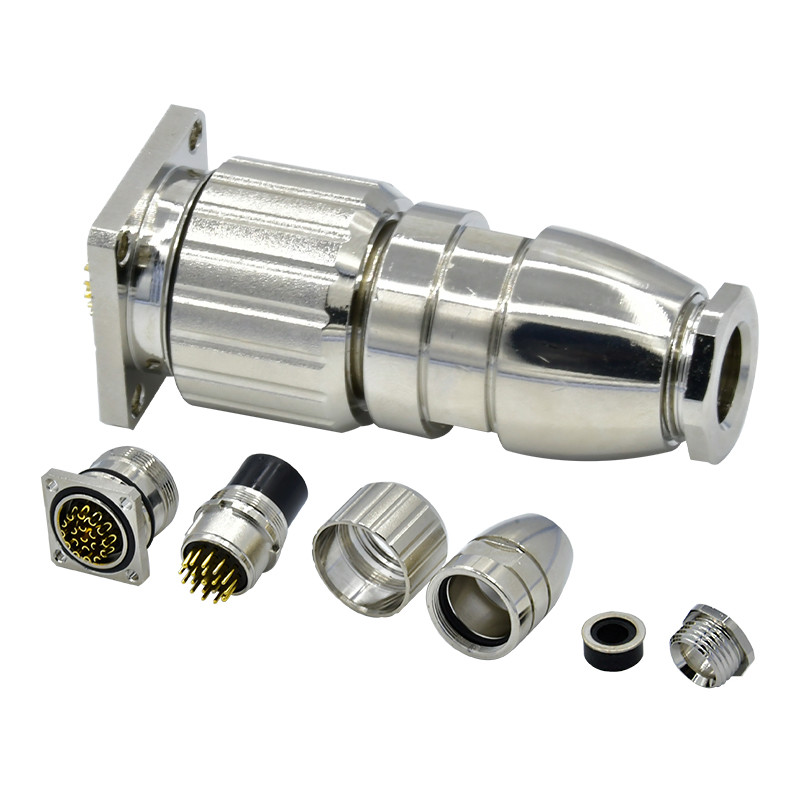 Rigoal M23 connector male and female 19 pin 623T flange type panel IP67 waterproof assembly panel mount connector