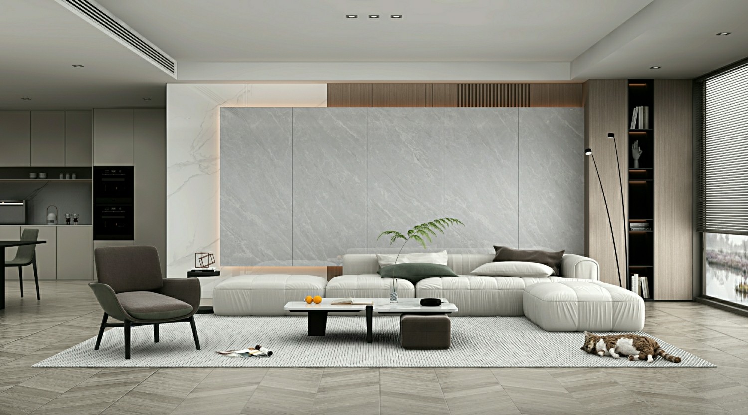 No Fade Anti-Slip Inside Floor 900x1800x9mm Porcelain Glazed Polished Tile For Restaurant And Decor
