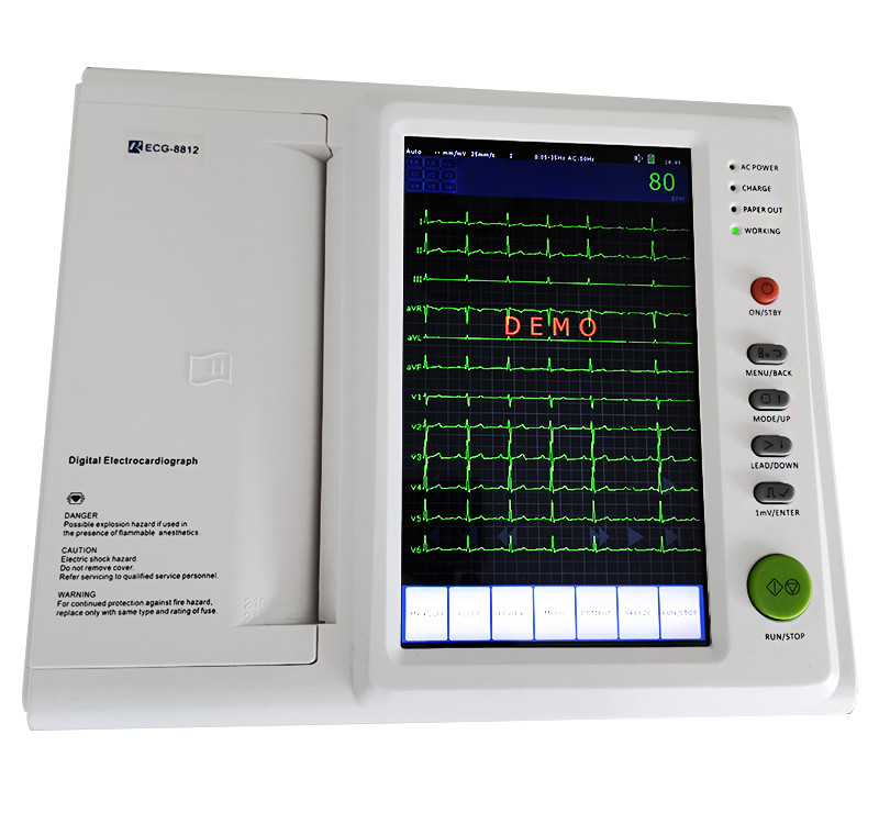 Rechargeable Rainbow Official Portable 12 Lead Ecg Machine 12 Channel