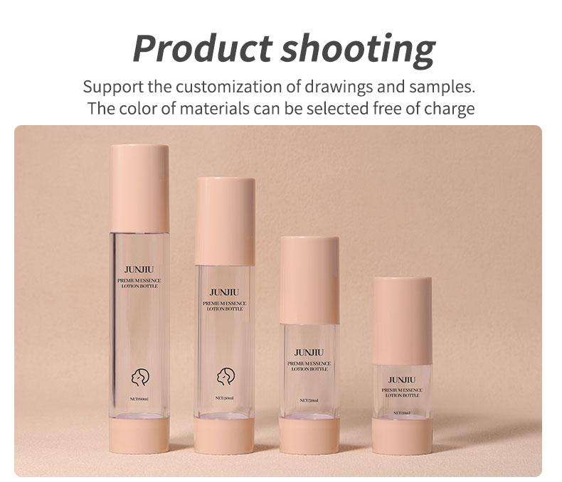 50ml Cosmetic Airless Pump Bottle Round Shape Dual Chamber Airless Bottle For Facial Cream Serum