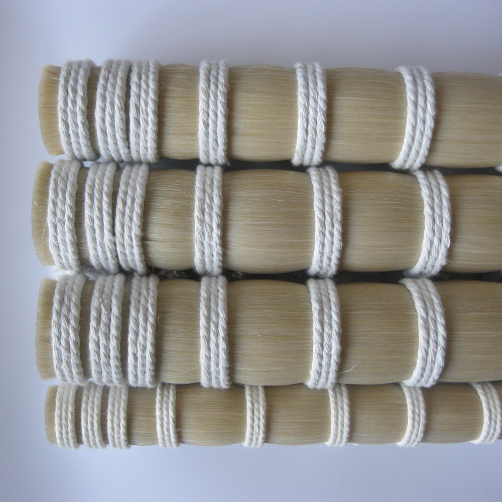 32 inch white double drawn horse tail hair for bow hair manufacture
