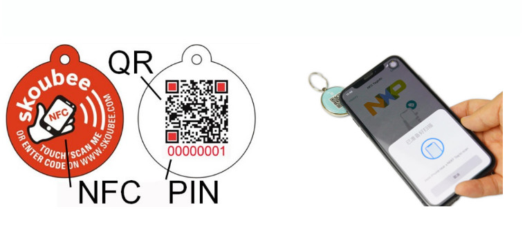 NFC Animal ID Tags RFID Pet Key Ring UV CMYK Printing With 213 215 Chip