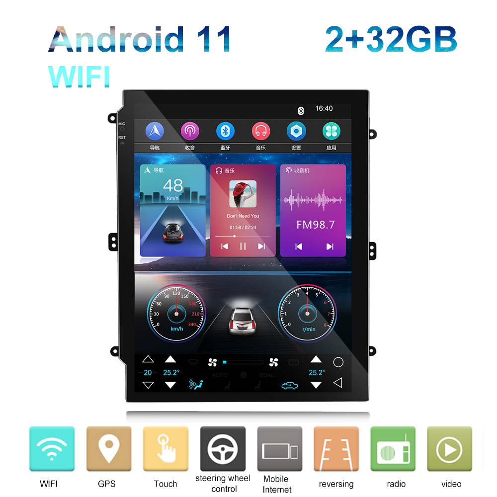 Android 10.1 GPS Navigation 2 32G Car Radio 9.7'' 2 DIN with Built-in Wireless CarPlay
