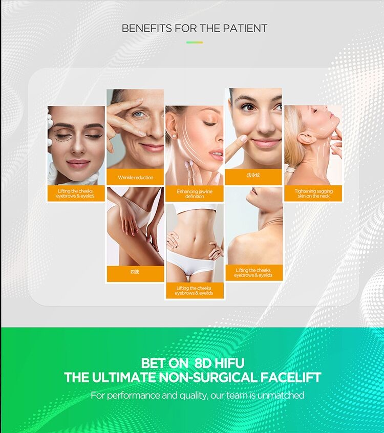 Focused Ultrasound HIFU Body Machine , 8D HIFU Skin Care Machine