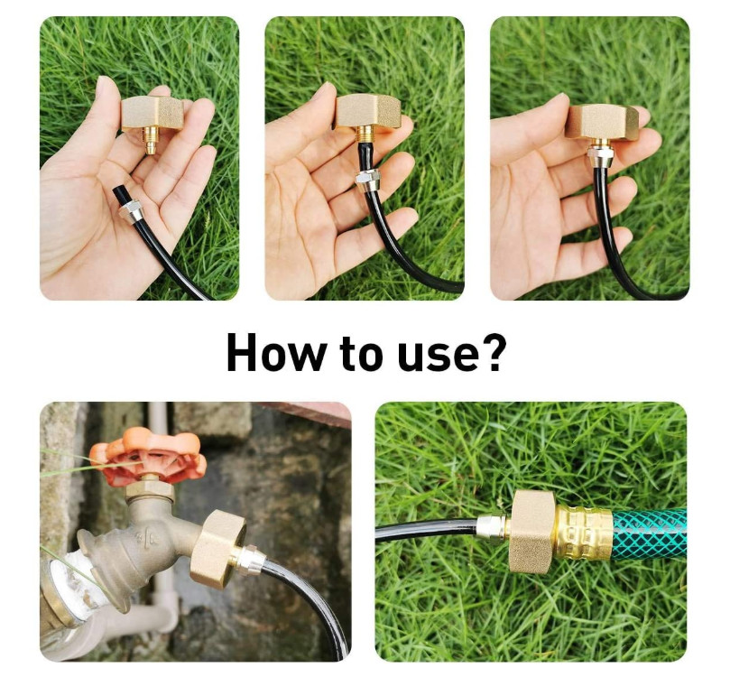 3/4'' Hose Thread Bib Swivel To 1/4'' Tubing Brass Blow Out Plug