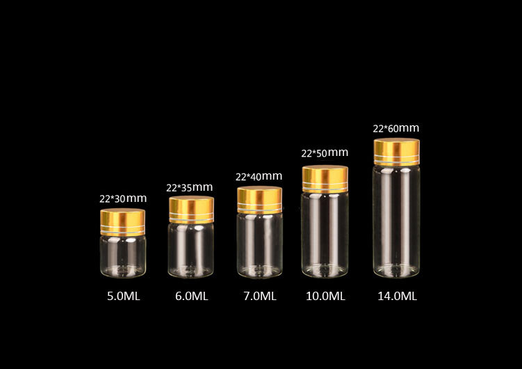 22mm 2017 Hot Sale Glass Jars Bottles with Aluminiu lid, Glass Bottles for Storage, Good Quality and Competitive Price