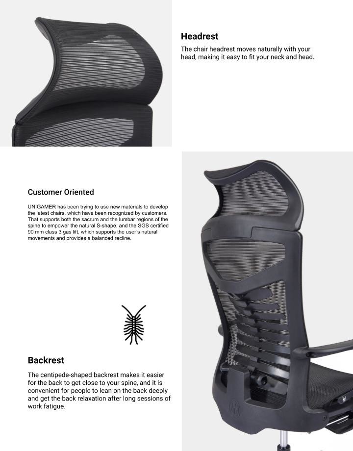 Breathable High Back Desk Chair With Mesh Seat Adjustable Lumbar Support 90MM Spring
