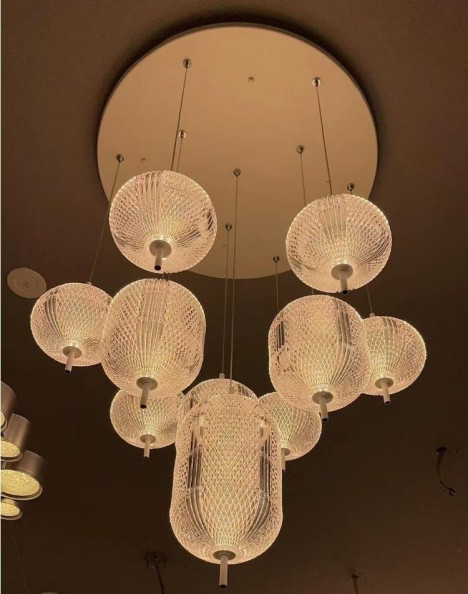 Highly Transparent Acrylic Lampshade Pendant Lamp 63W / 80W / 120W / 145W