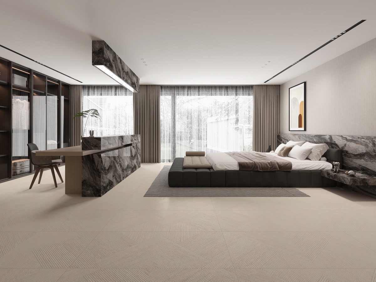 Antibacterial 24"X48" Brown And Beige Wooden Porcelain Tiles For Bedroom