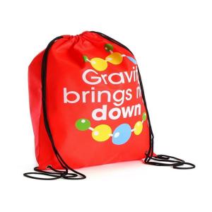 Non Woven Printed Drawstring Bags Custom Printed Handle With Thin Straps
