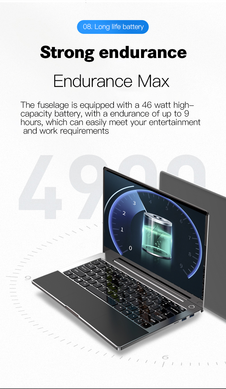 8G RAM 512GB SSD Ultra Thin Gaming Laptop 14 Inch Core I5 10210U CPU