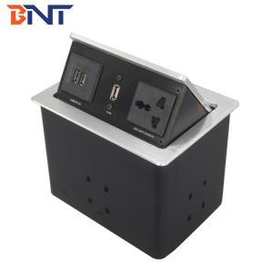 Conference Pneumatic Table Pop Up Plug Socket Boxes With Microphone Connector