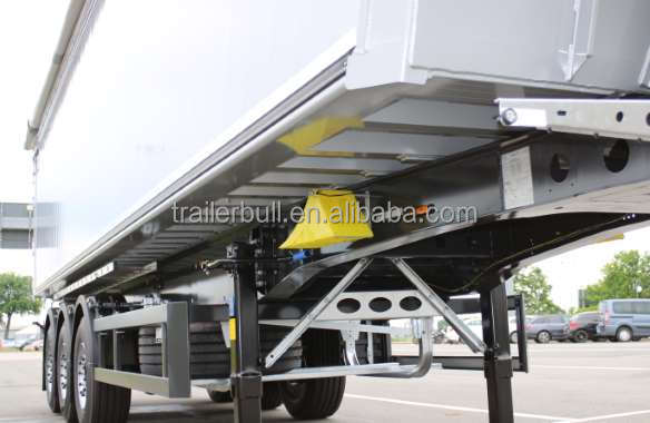 7.2 / 8.2 / 9.6 / 10.5 m Carbon Steel Chassis Tipper Semi Trailer for Building Materials Transport