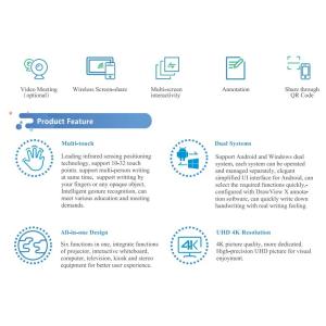 Finger Touch LED Interactive Whiteboard 3840*2160 Smart Whiteboards For Schools