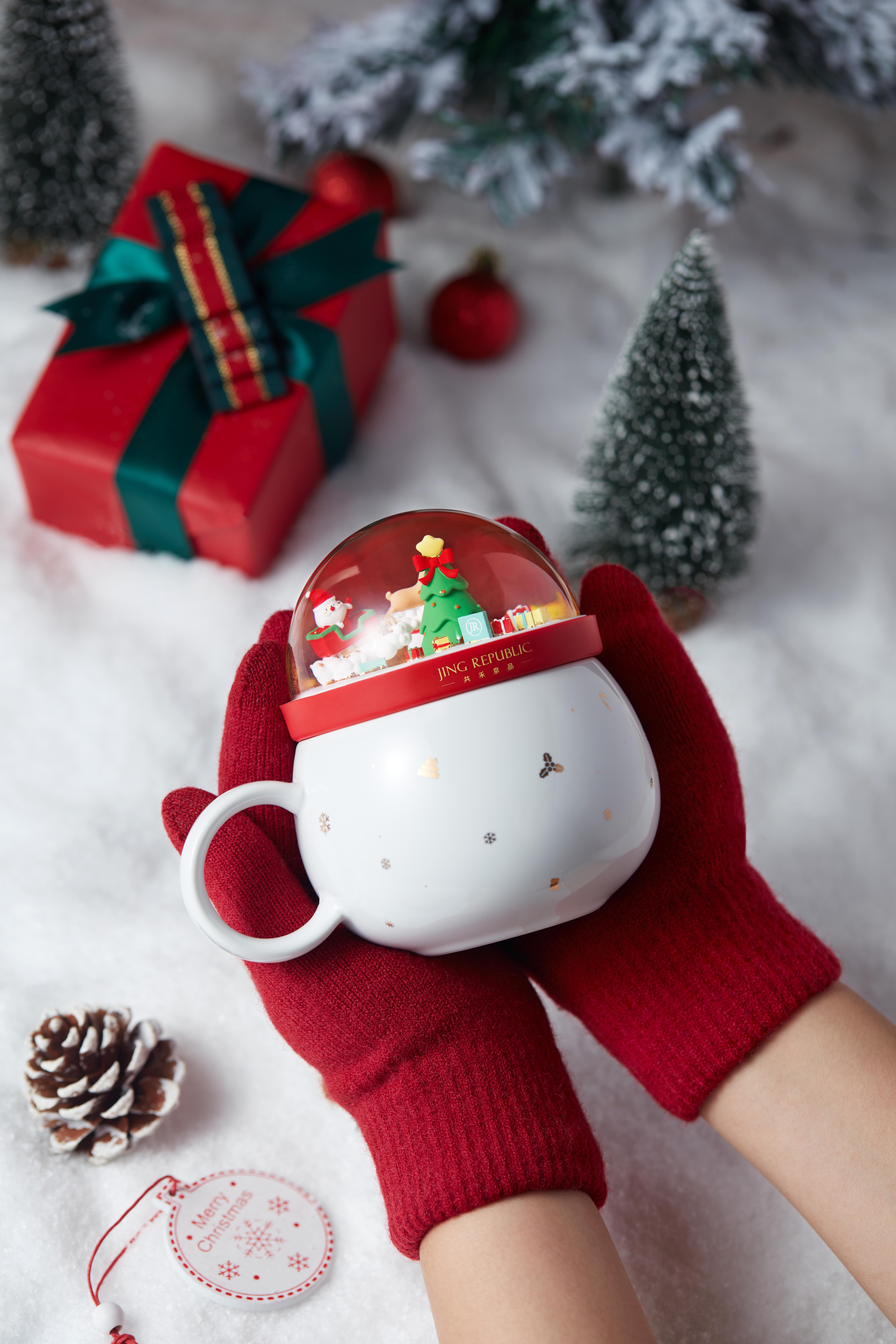 Cute Christmas Mug Creative Men Women Ceramic Mug With Lid Large Couple Drinking Coffee Mug