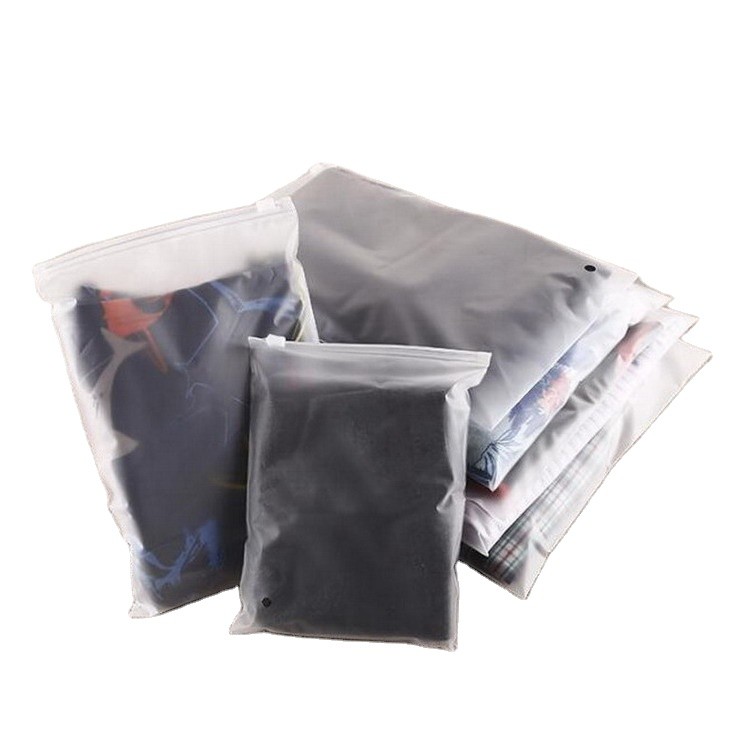 Plastic Custom Poly Packaging Bag Frosted Slider Zipper For Clothing