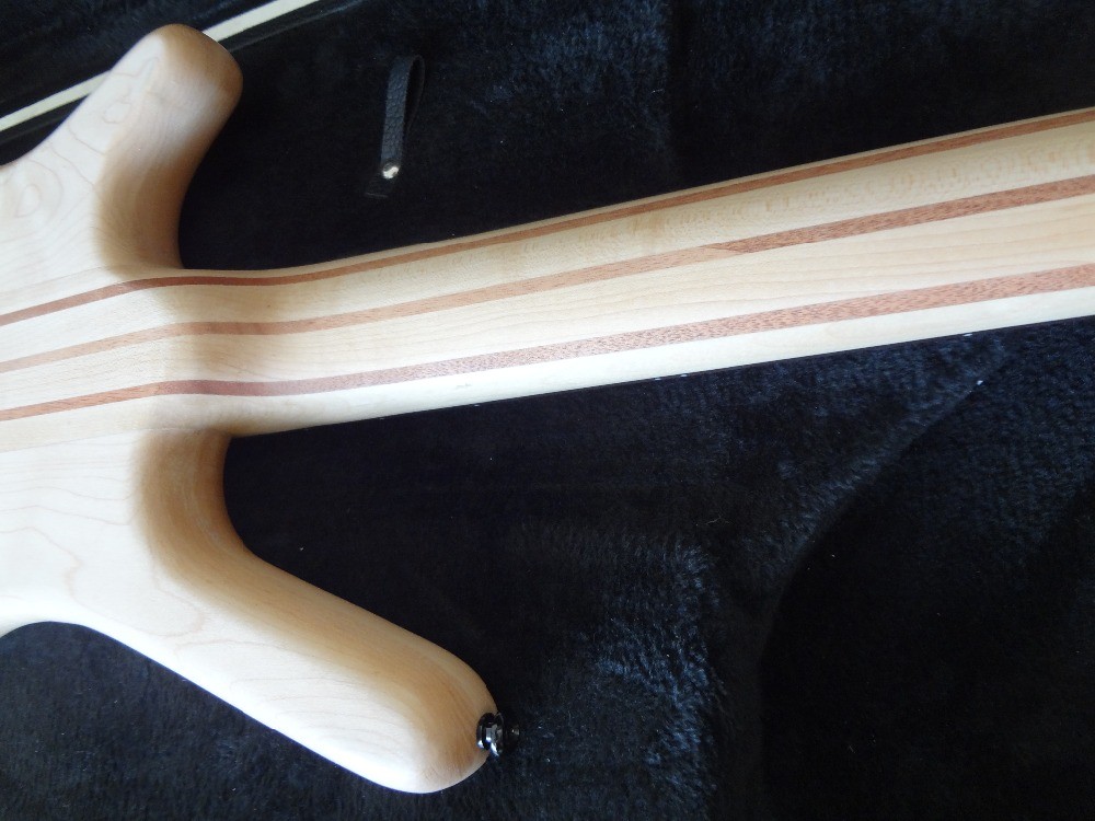 4 string bass guitar walnut wood top with Ash body Original bridges Neck through body MOP dot inlay on rosewood fretboar