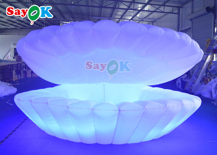4m Giant LED Inflatable Stage Shell Oxford cloth Inflatable Led Seashell For Party