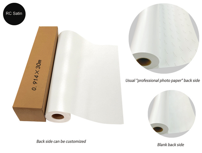 260gsm 36inch 30M Roll Size RC Satin Photo Paper Rough Satin Double Sides