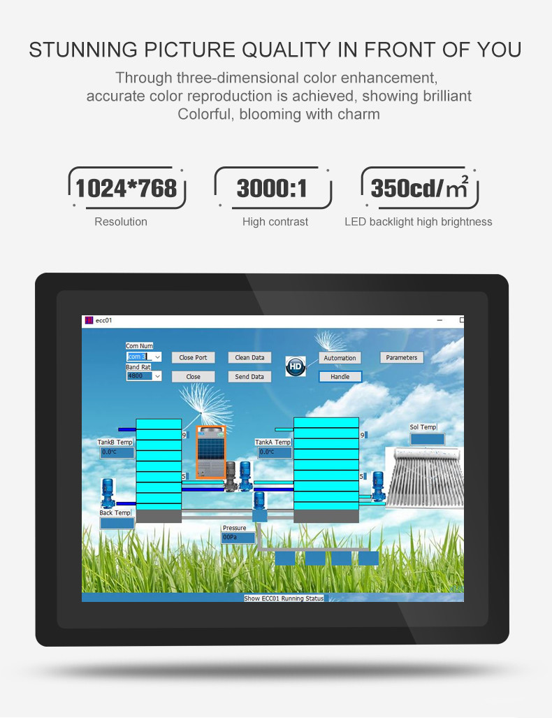 10" 12" 15" 17" 19 " Android Capacitive Touch Screen LCD Display Module