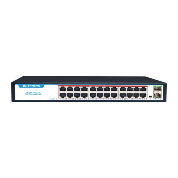 Factory OEM/ODM 24 Port POE Switch 24*10/100/1000mbps POE Port 2*1000mbps SFP Up