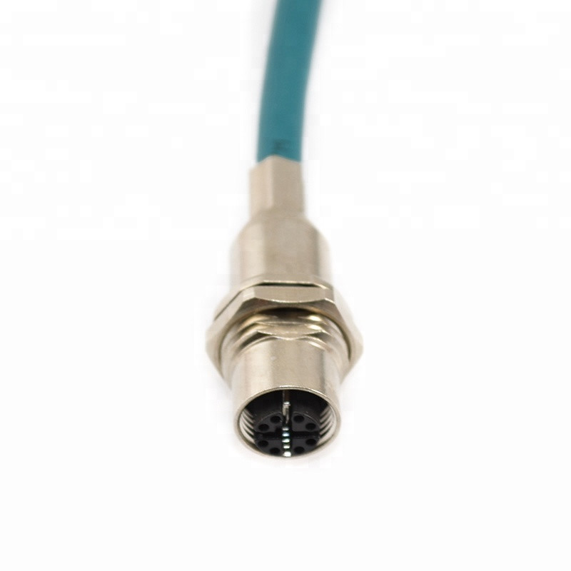 M12 Waterproof Connector X Code Panel Mount To RJ45 With Cable