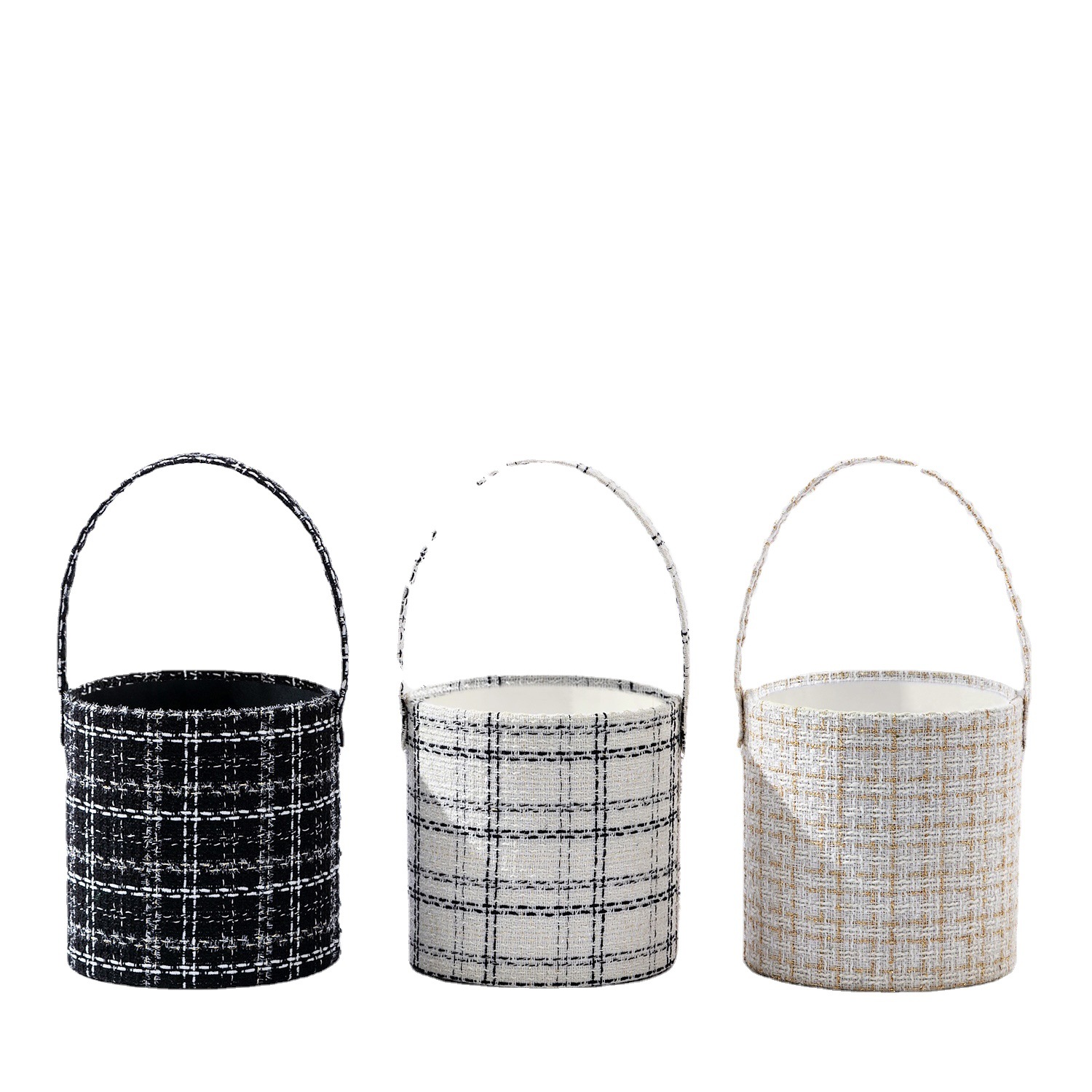Sample Custom Made Luxury Fashion Fabric Hand-held Circle Round Flower Gift Packing Box