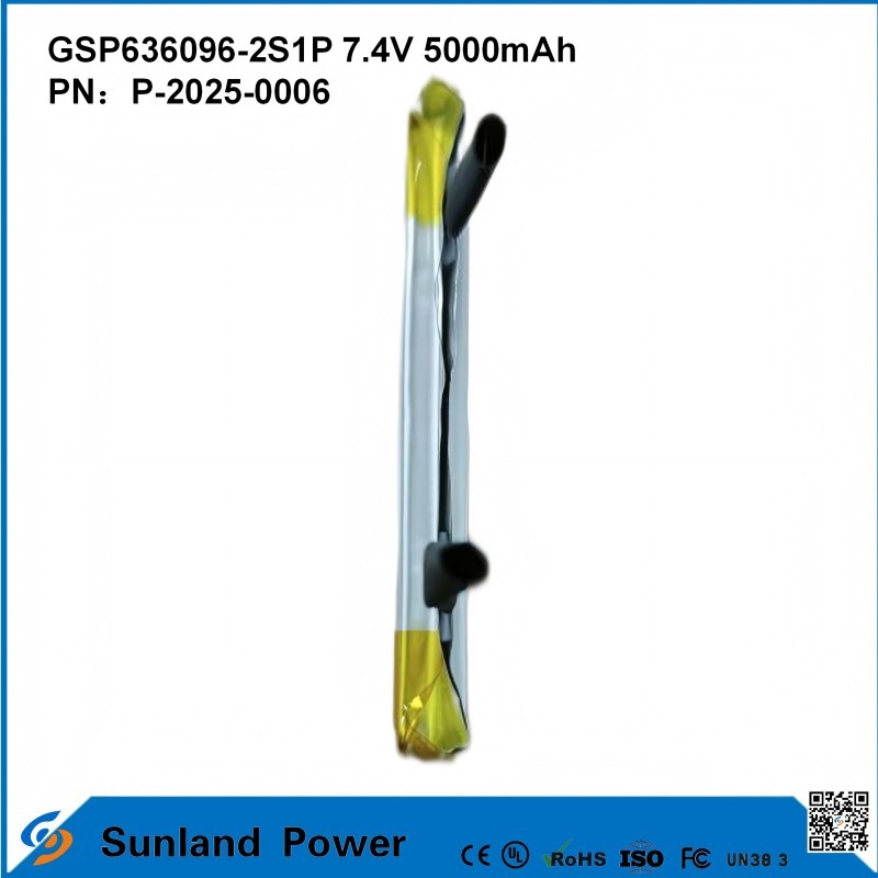 Rechargeable Lithium-Ion Battery Pack GSP636096-2S1P 7.4V And 5000mAh For Power Banks Outdoor Electronic Devices Flashlight Lighting Small Electronic