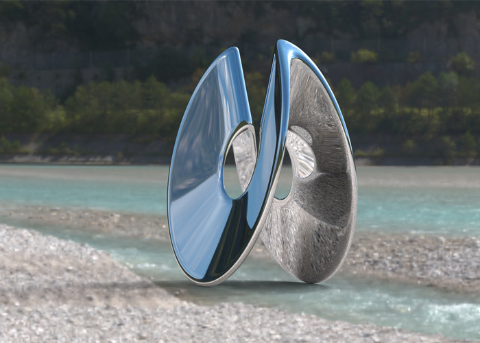 Mirror Polished Modern Outdoor Stainless Steel Sculpture for Garden Landscape