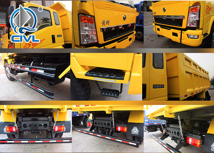 Yellow 10t Sinotruk Howo Light Dump Truck With Cummins Engine