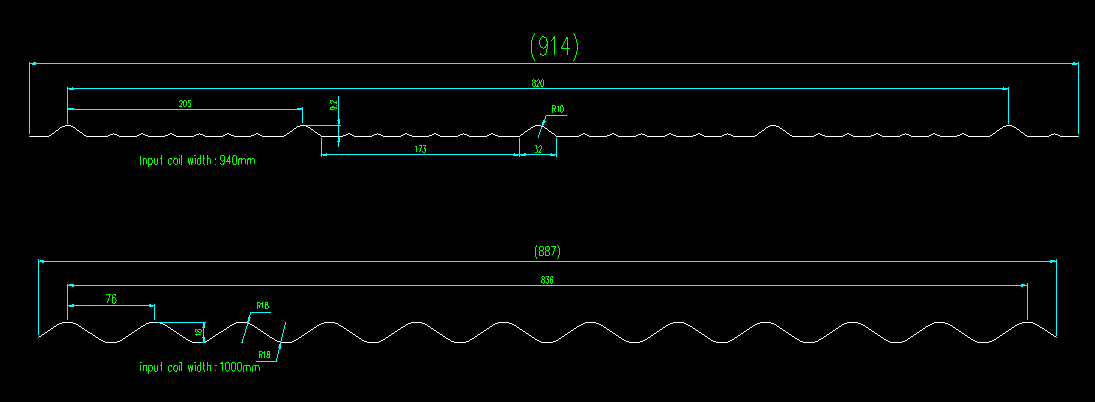 roofing drawing profile
