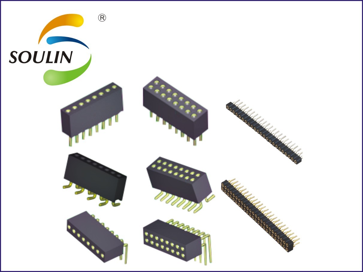  80 Pins 1.27mm Female Pin Header Connector Single Row Dual Row Manufactures