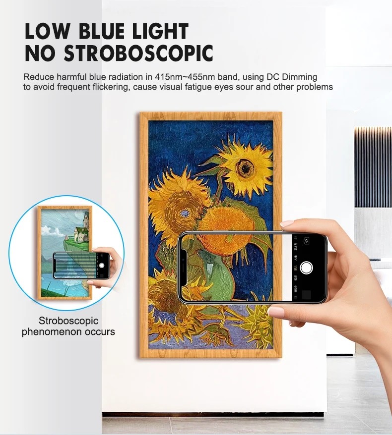 2K FHD Display Digital Painting Photo Frame For Home Wall Mount