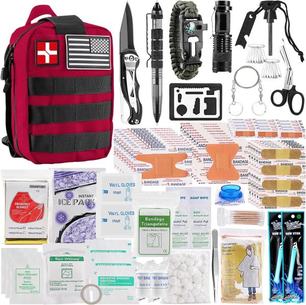Survival First Aid Kit, Molle Medical Pouch Outdoor Emergency Survival Gear And