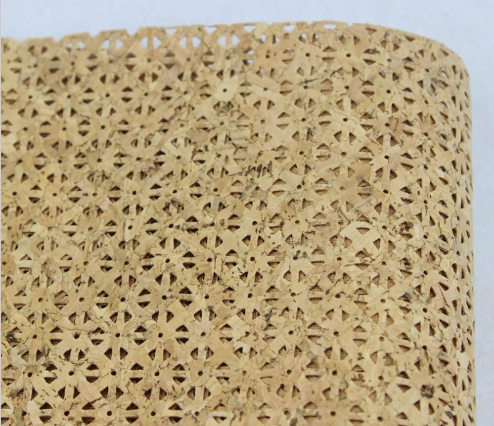 Whosale Price 1.4m Width Hollow Cork Fabric style by Yard in Nature Color for Decoration