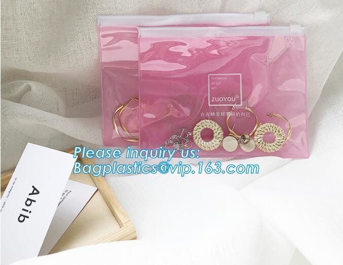 Plastic Bag OEM Custom PVC Loop Handle Image Printed Plastic Shopping Bag,Promotional Clear Waterproof Plastic Cosmetic