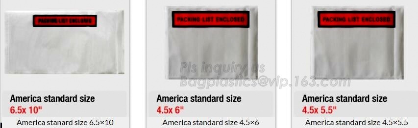 PP film 178*140mm invoice enclosed packing list envelopes, DHL Shipping pockets for waybill, A4 size plastic packing lis