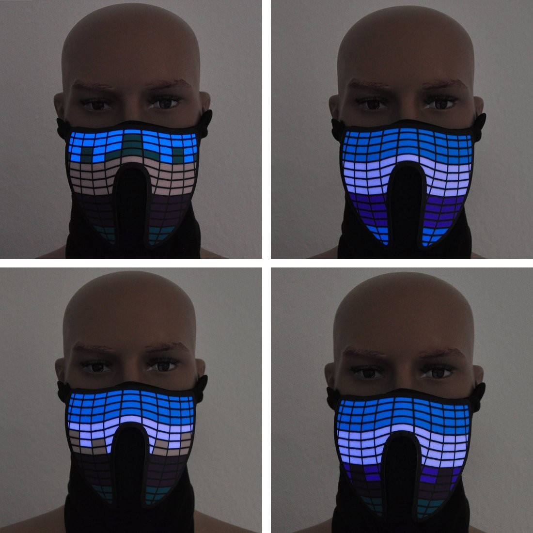 Best Selling 2019 Halloween LED Sound Control Light Mask Nightclub Masquerade EL Masks For Bar Music Light Up LED Mask