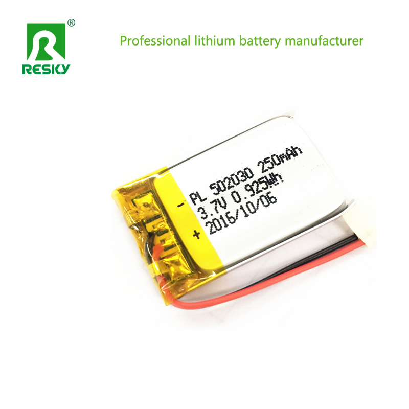 Lipo Lithium Polymer Battery Cell 502030 3.7V 250mAh For Bluetooth Earphone
