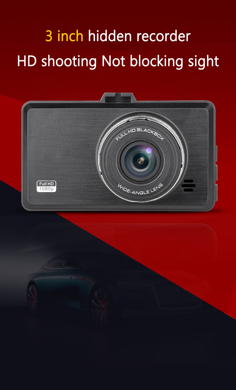 3 Inch Hidden Gravity Sensor Mini Dash Cam 4K 1080P Dual Channel
