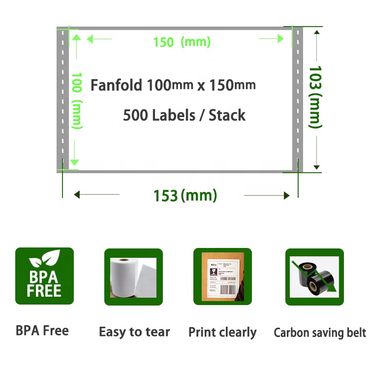 Industrial Logistics Express Paper 100x150 Size Logistics Sheet for Packaging Labels